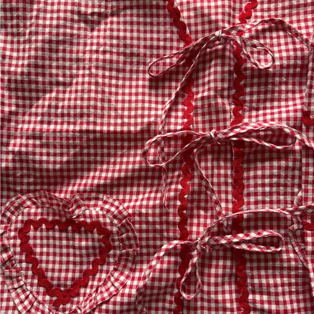 Red and White Blouse